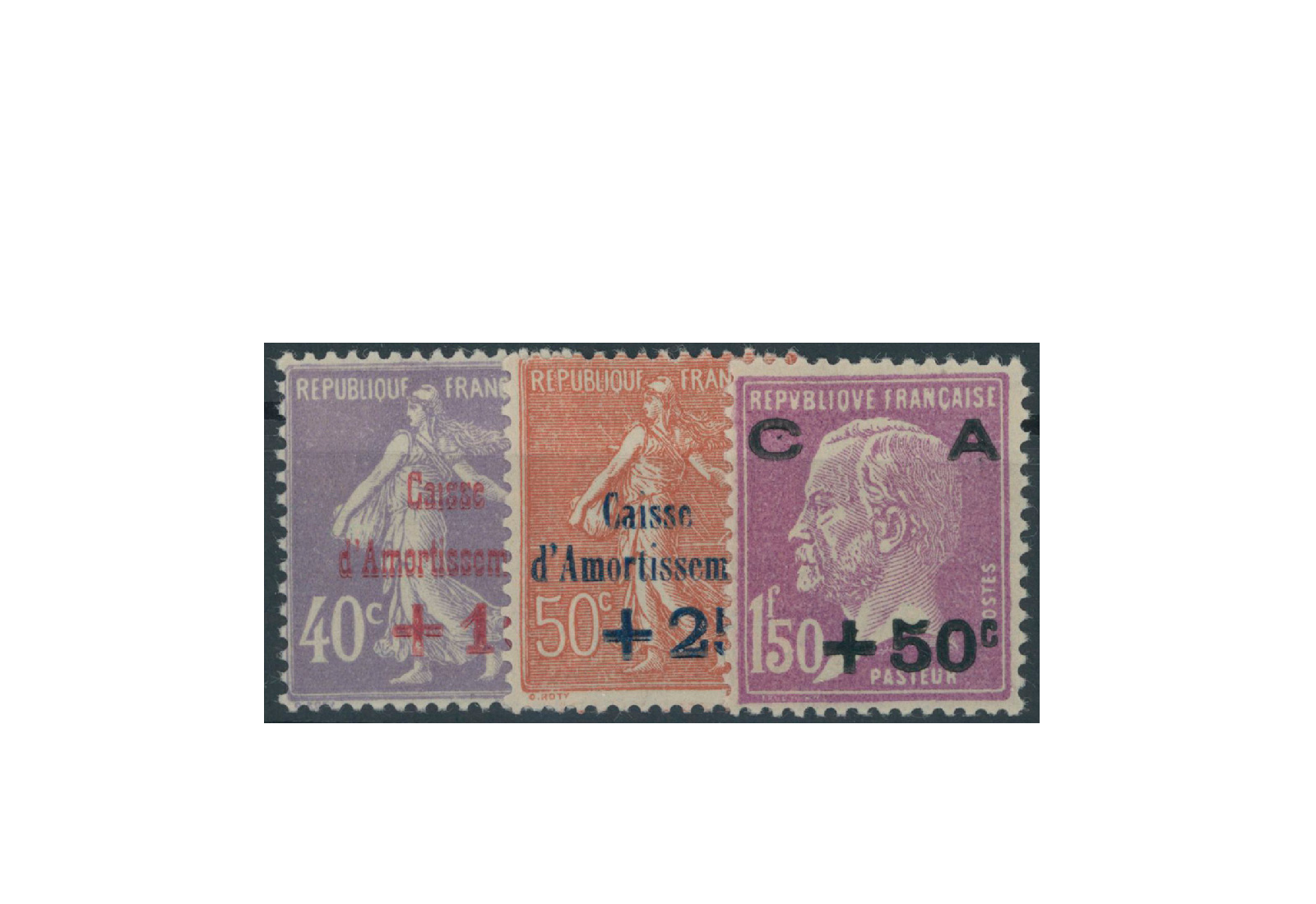 Briefmarken Frankreich Staatsschuldentilgungskasse 1928 Michel-Nr. 232/34 postfrisch