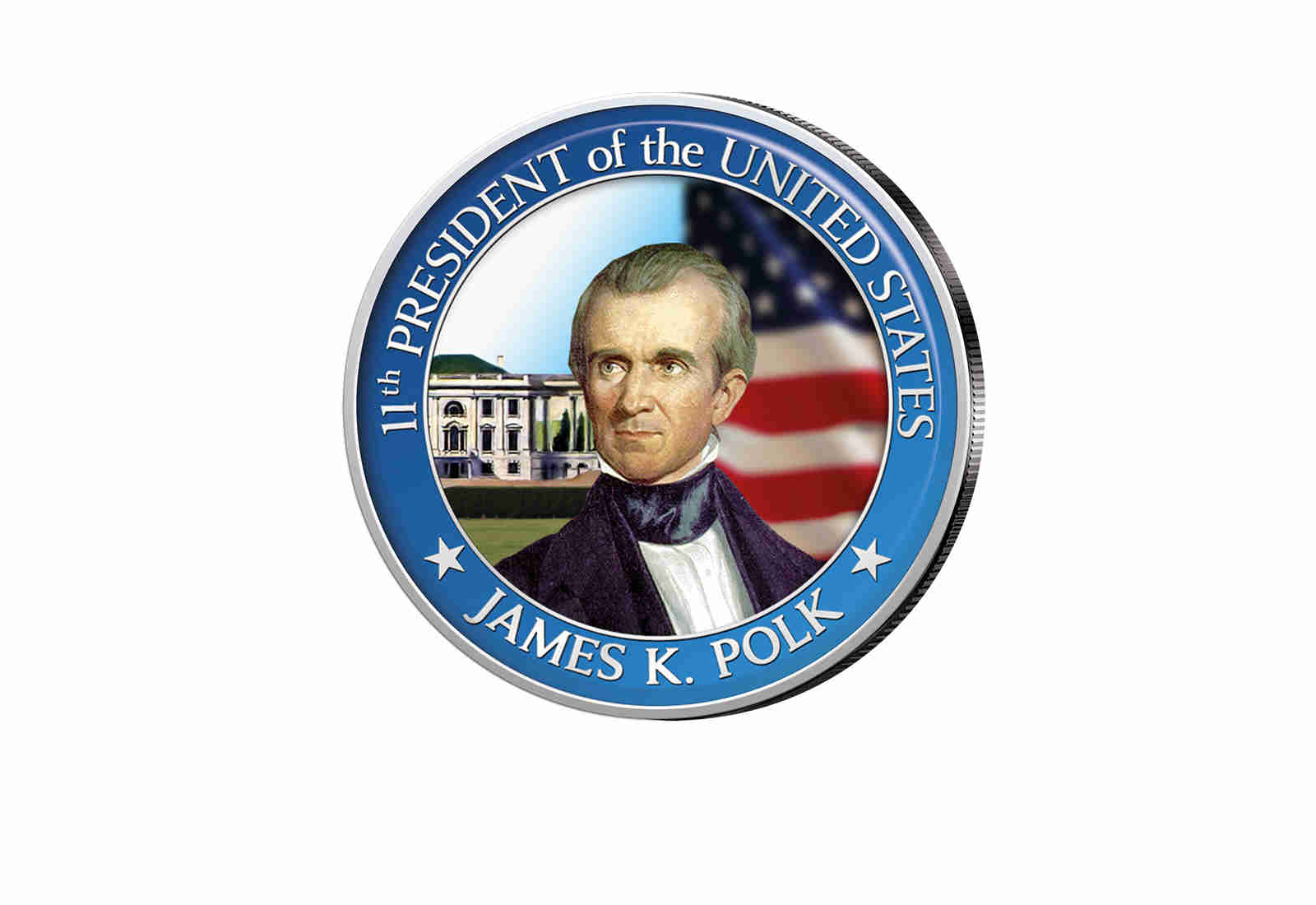 ½ Kennedy-Dollar USA mit Farbapplikation James K. Polk Serie: Presidents of the US