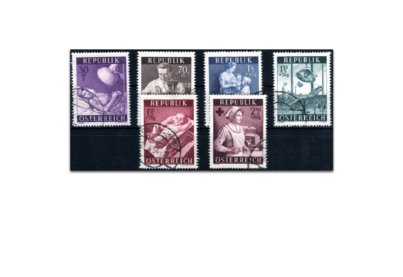 2. Republik Österreich Mi.Nr. 999/1004 gestempelt