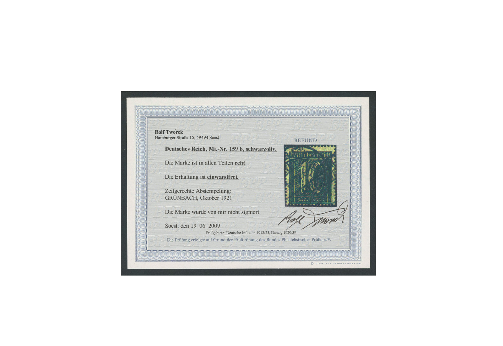 Briefmarke Deutsches Reich Michel-Nr. 159 b gestempelt