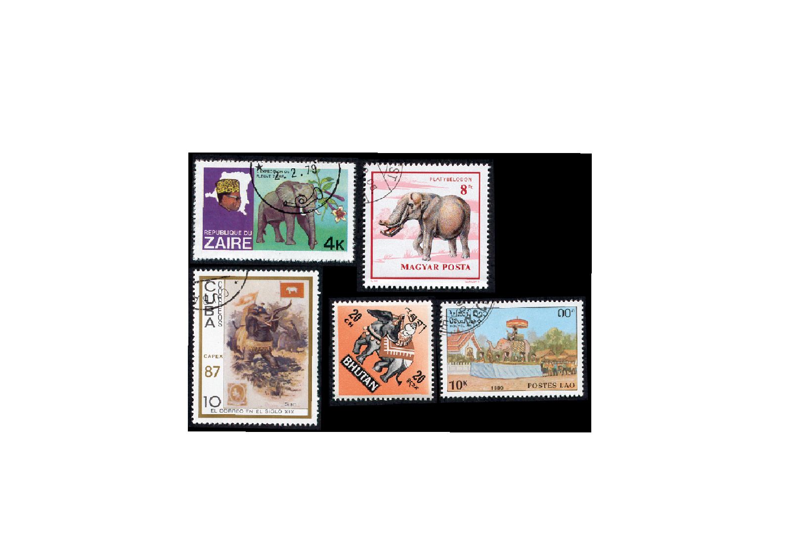 Briefmarken Motiv-Paket Elefanten Kollektion