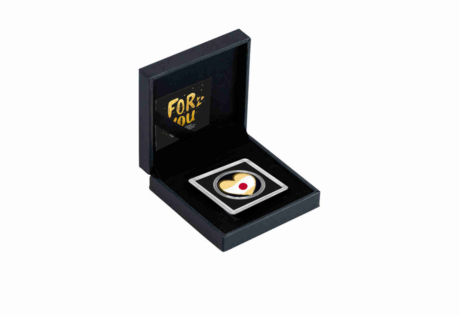 Goldmünze Motiv "Ein Herz für Japan" 999/1000 Gold im Geschenketui