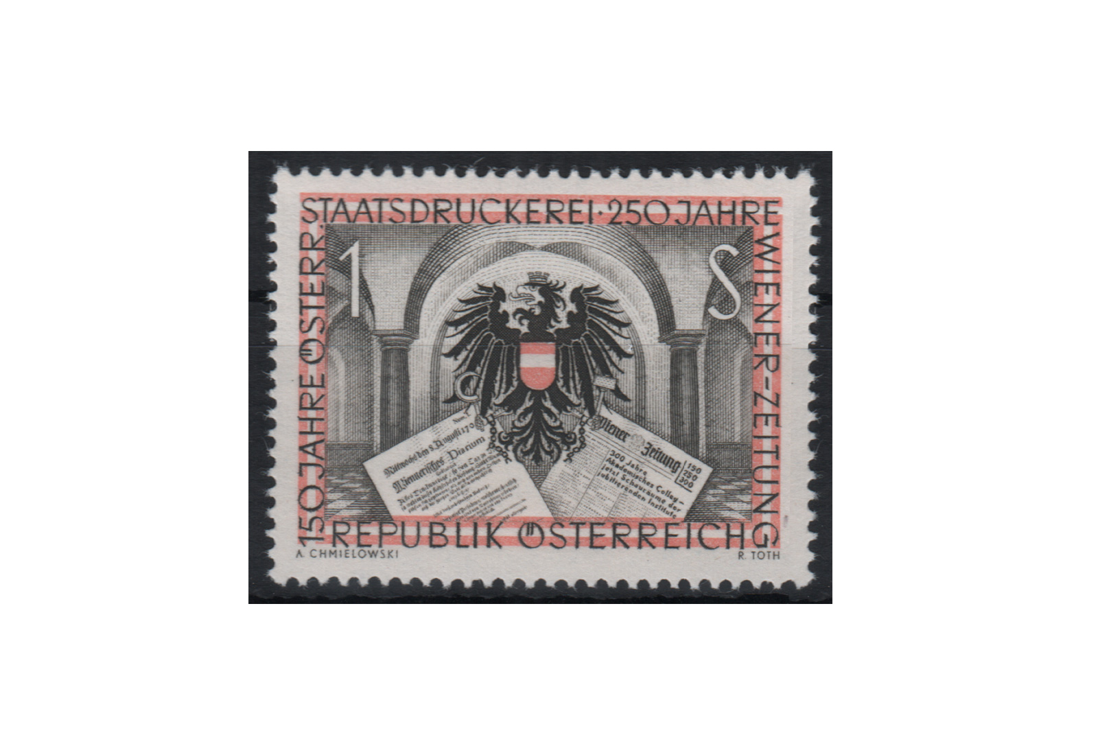 Österreich Einzelausgabe 1954 150 Jahre Österreichische Staatsdruckerei Michel Nr. 1011 gestempelt
