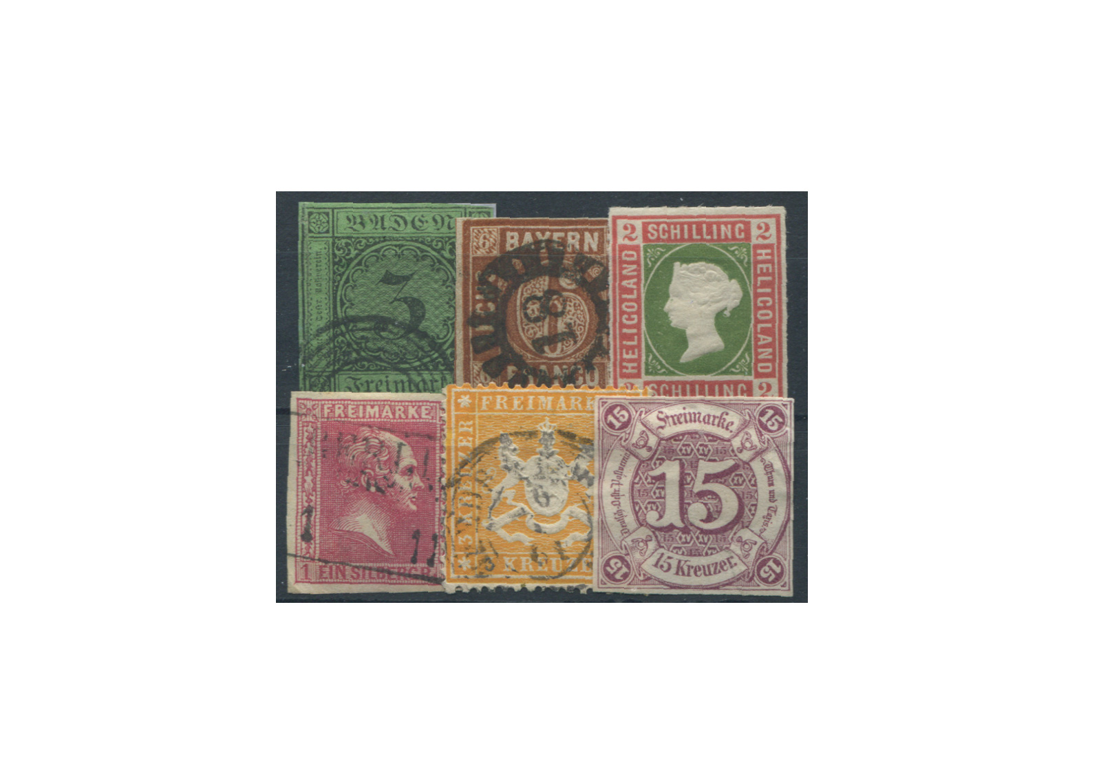 Briefmarken Altdeutschland 10 verschiedene Marken postfrisch und gestempelt