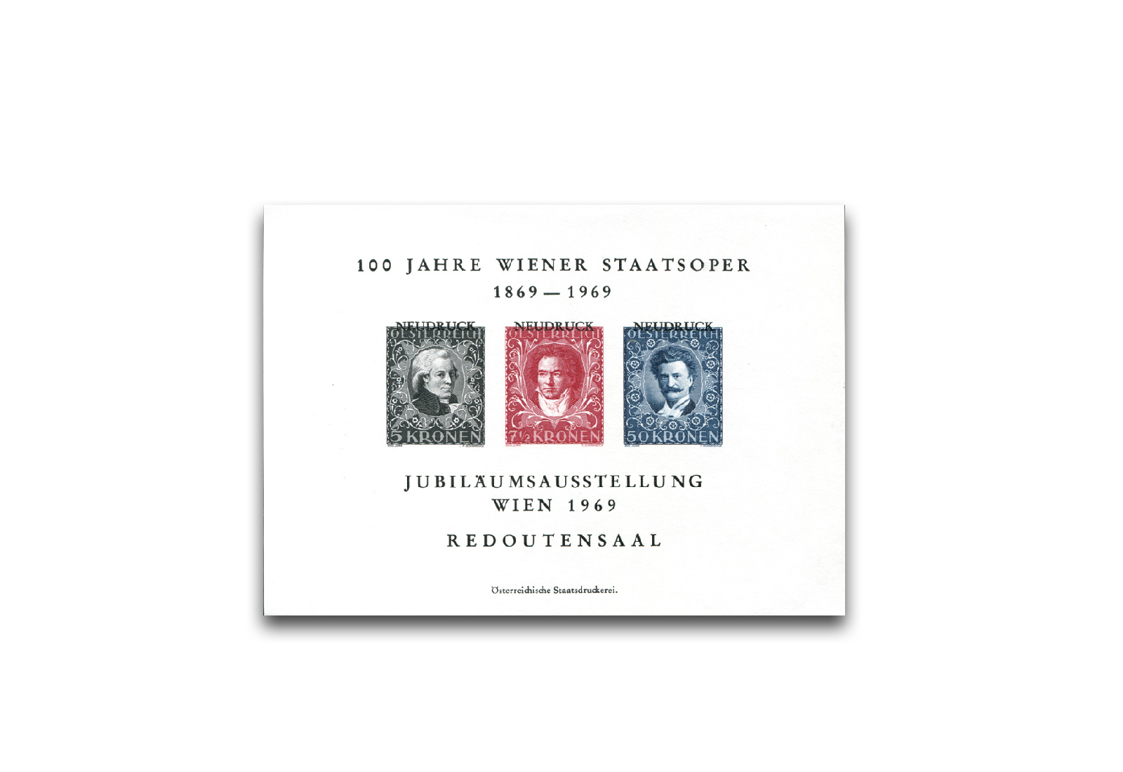 Österreich ANK-Nr. N8 ungestempelt Staatsoper Ausstellungsblock 1969