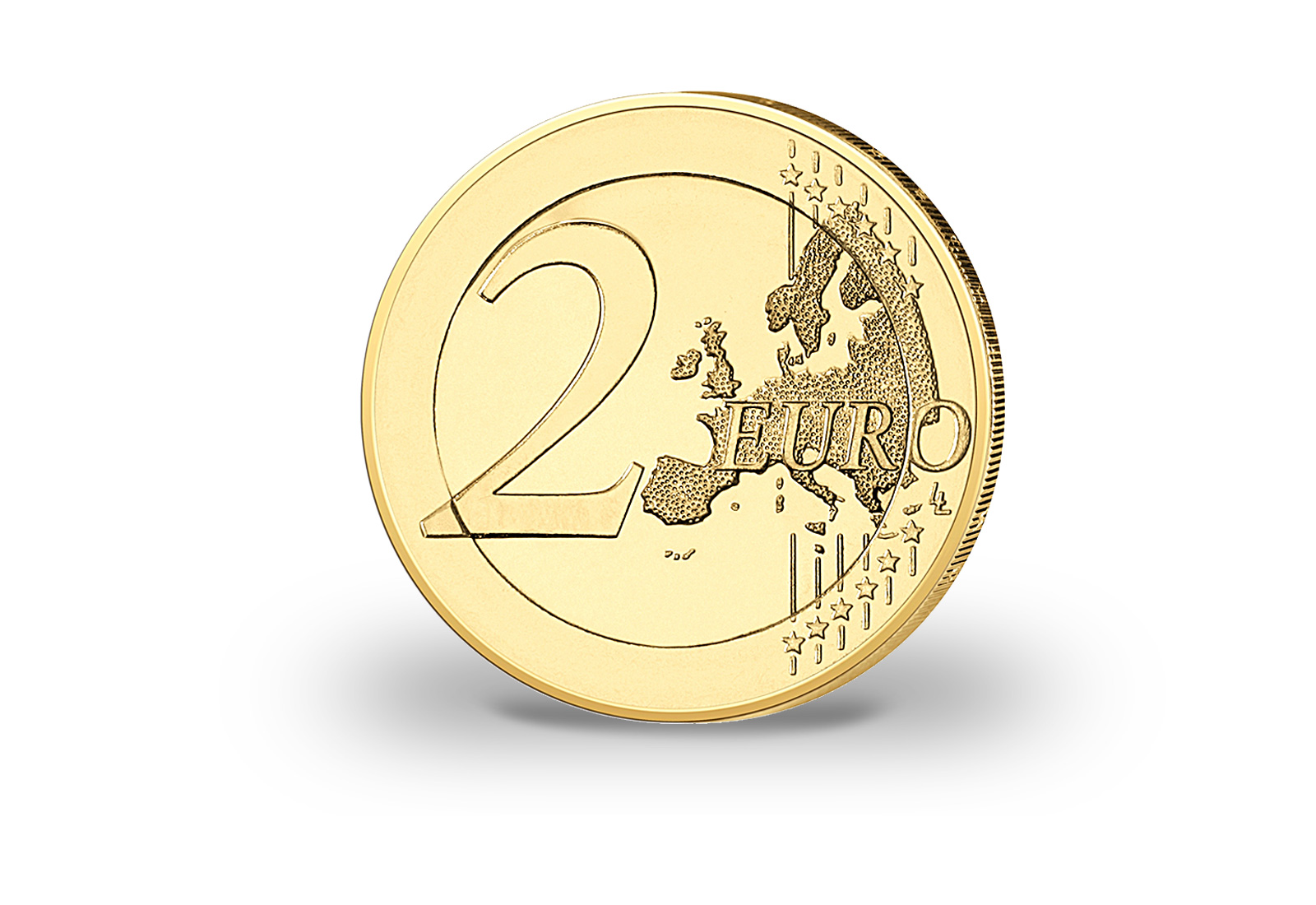 2 Euro vergoldet Burg Hohenzollern mit Farbmotiv