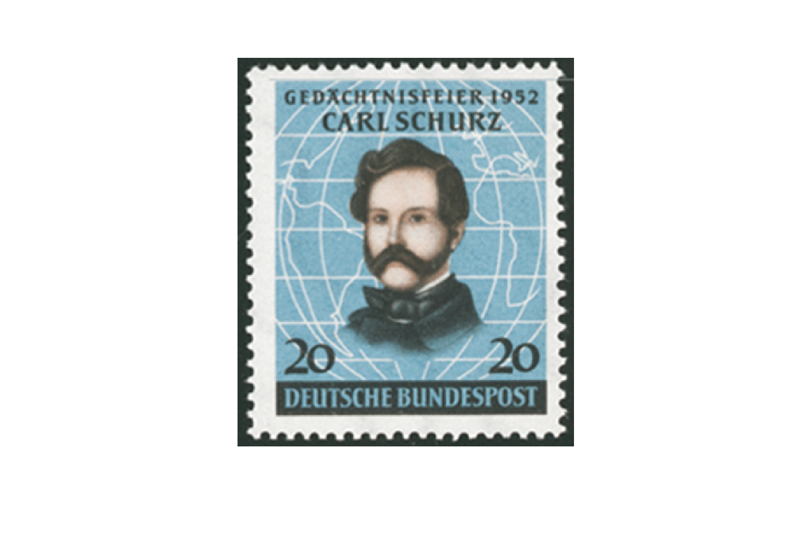 Briefmarke BRD Carl Schurz 1952 Michel-Nr. 155 postfrisch
