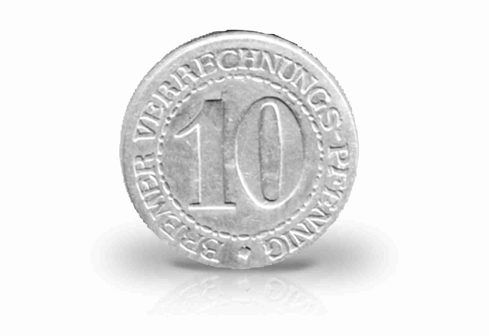 10 Verrechnungs-Pfennig Weimarer Republik Hansestadt Bremen N42