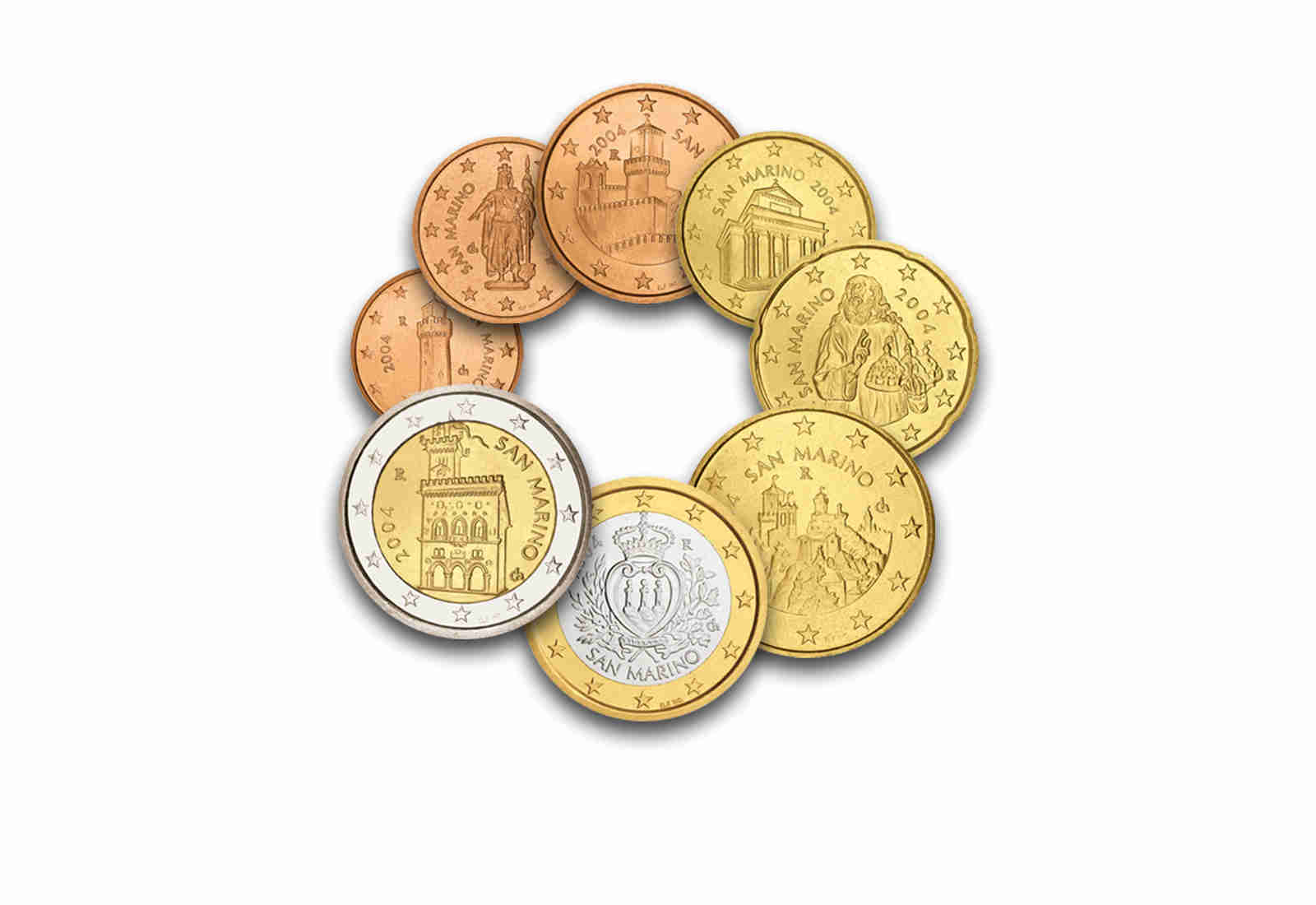 Kursmünzensatz 2004 San Marino st inkl. 5 Euro Silbermünze im Blister
