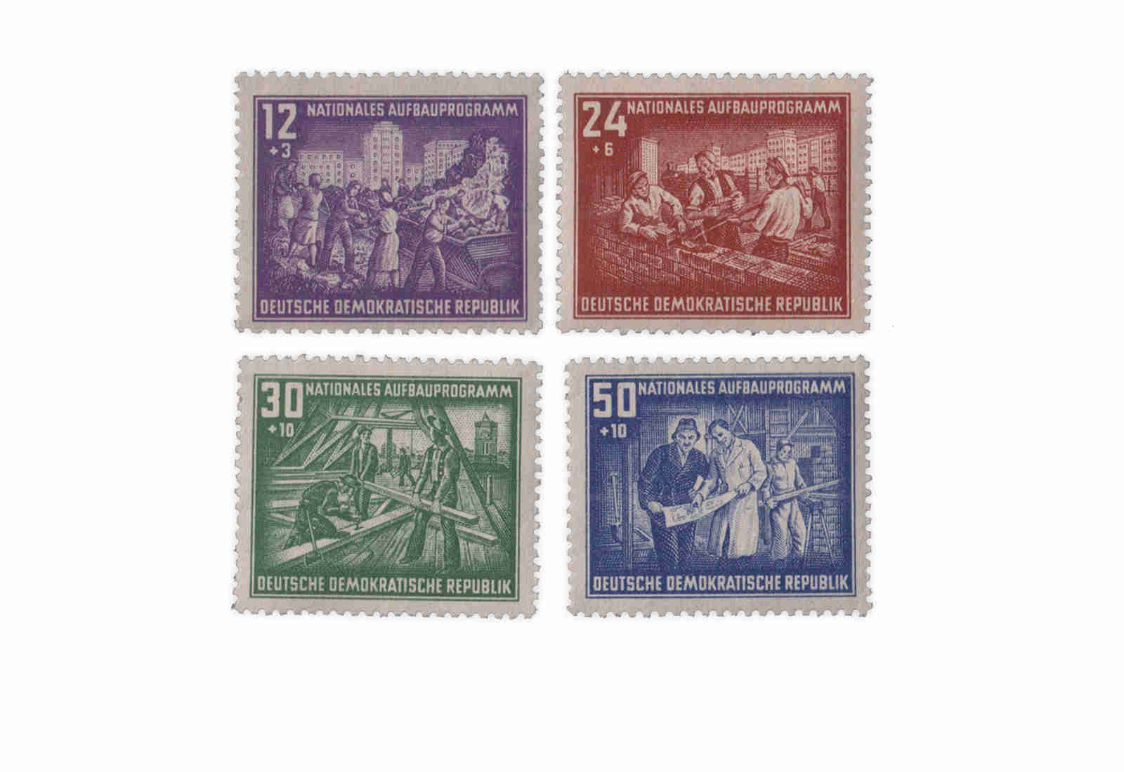 Briefmarken DDR Nationales Aufbauprogramm Berlin 1952 Michel-Nr. 303-306 postfrisch