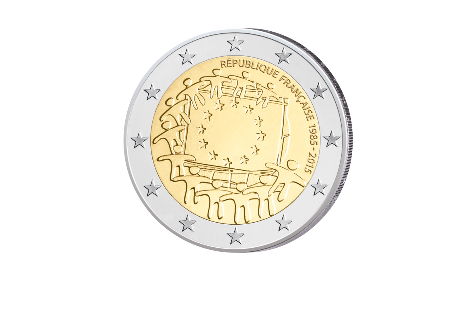 2 Euro 2015 Frankreich 30 Jahre Europaflagge