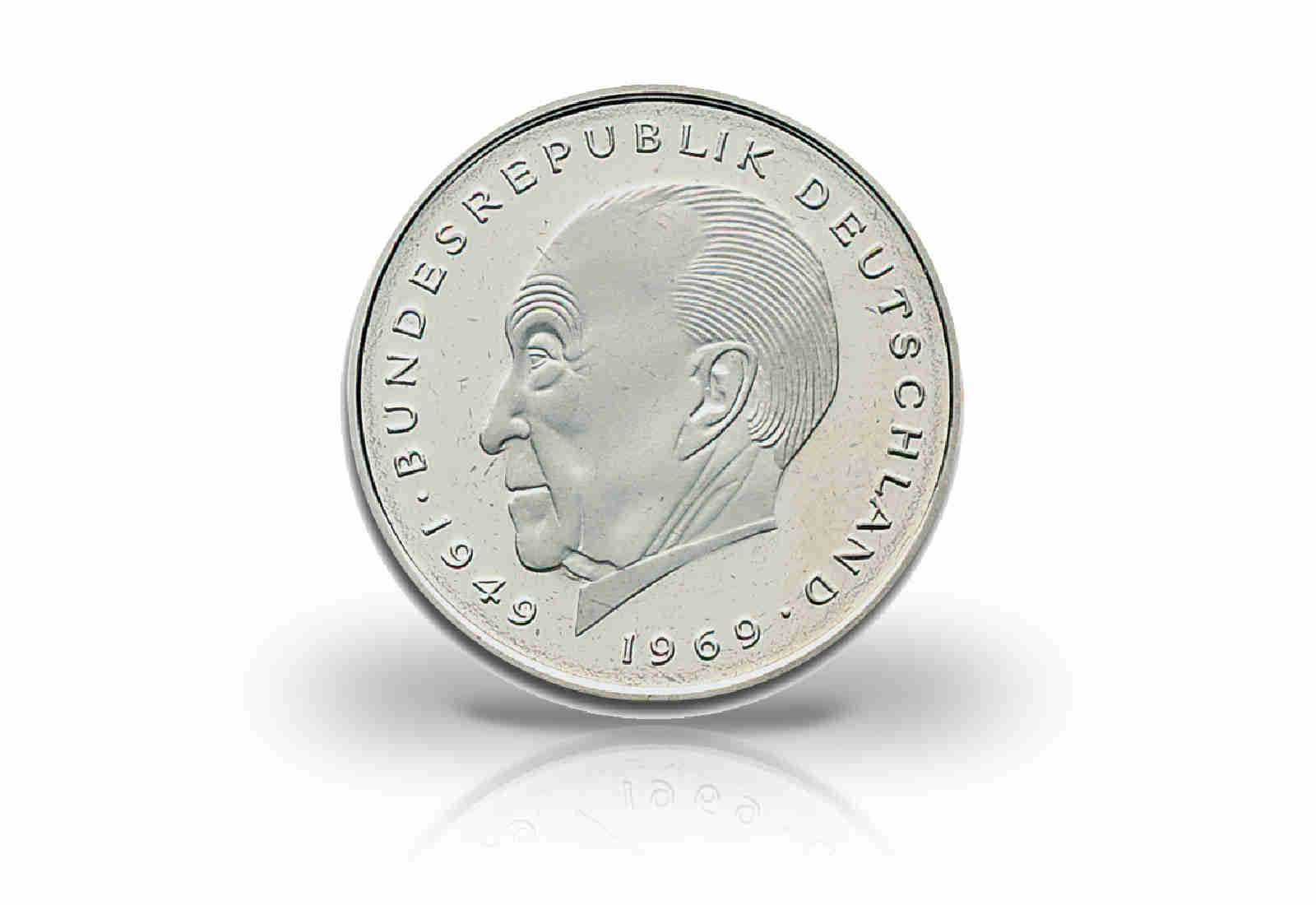 2 DM 1969-1987 BRD Konrad Adenauer 72er Set Jaeger-Nr. 406