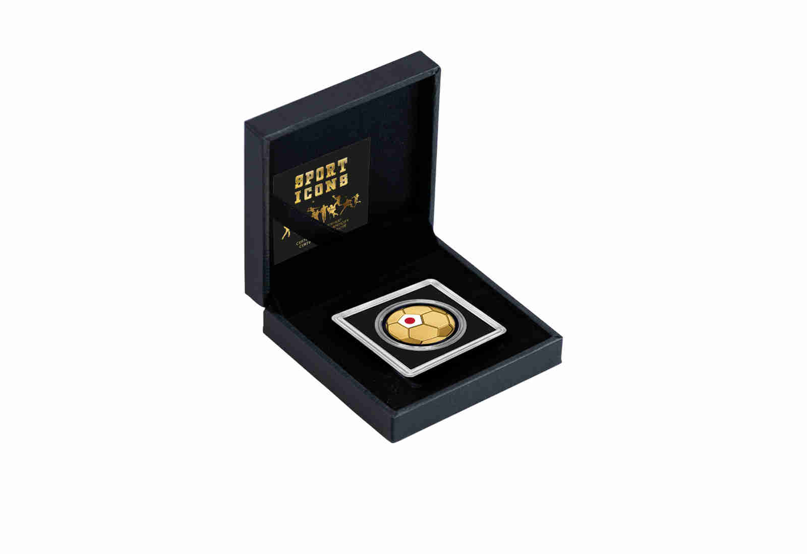 Goldmünze Motiv "Fußball Japan" 999/1000 Gold im Geschenketui