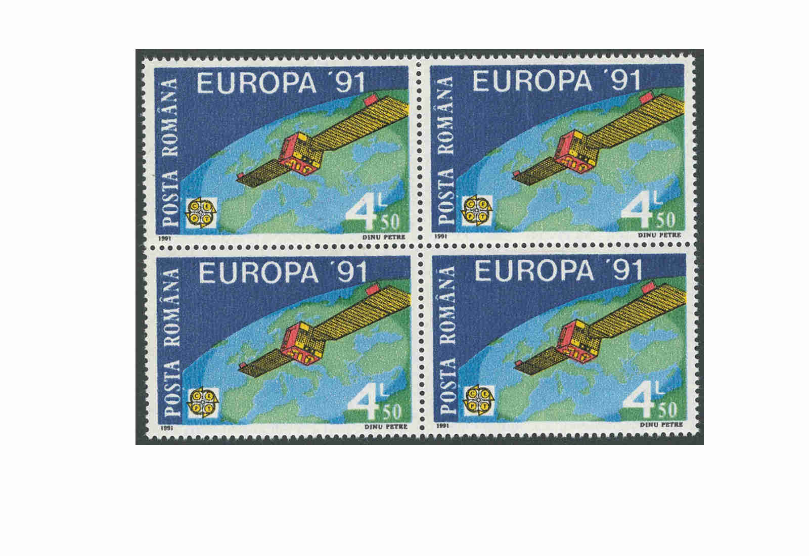 Briefmarken CEPT Rumänien Mi: 4653 ** VB Weltraum 1991