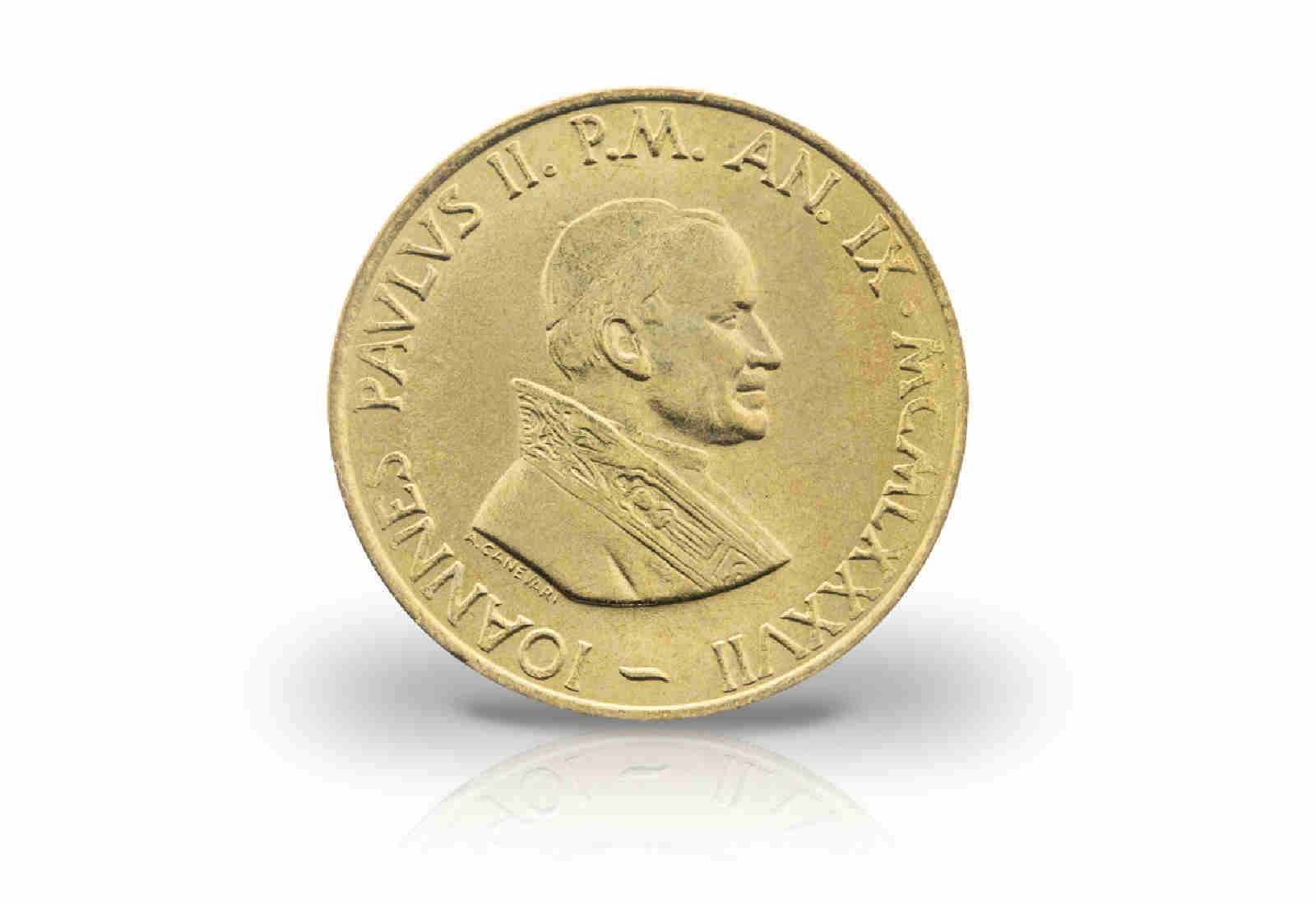 20 Lire 1987 Vatikan Papst Johannes Paul II. Maria und Engel