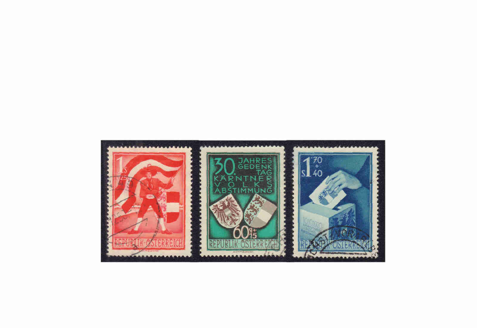Briefmarken Österreich 952/54 Volksabstimmung gestempelt
