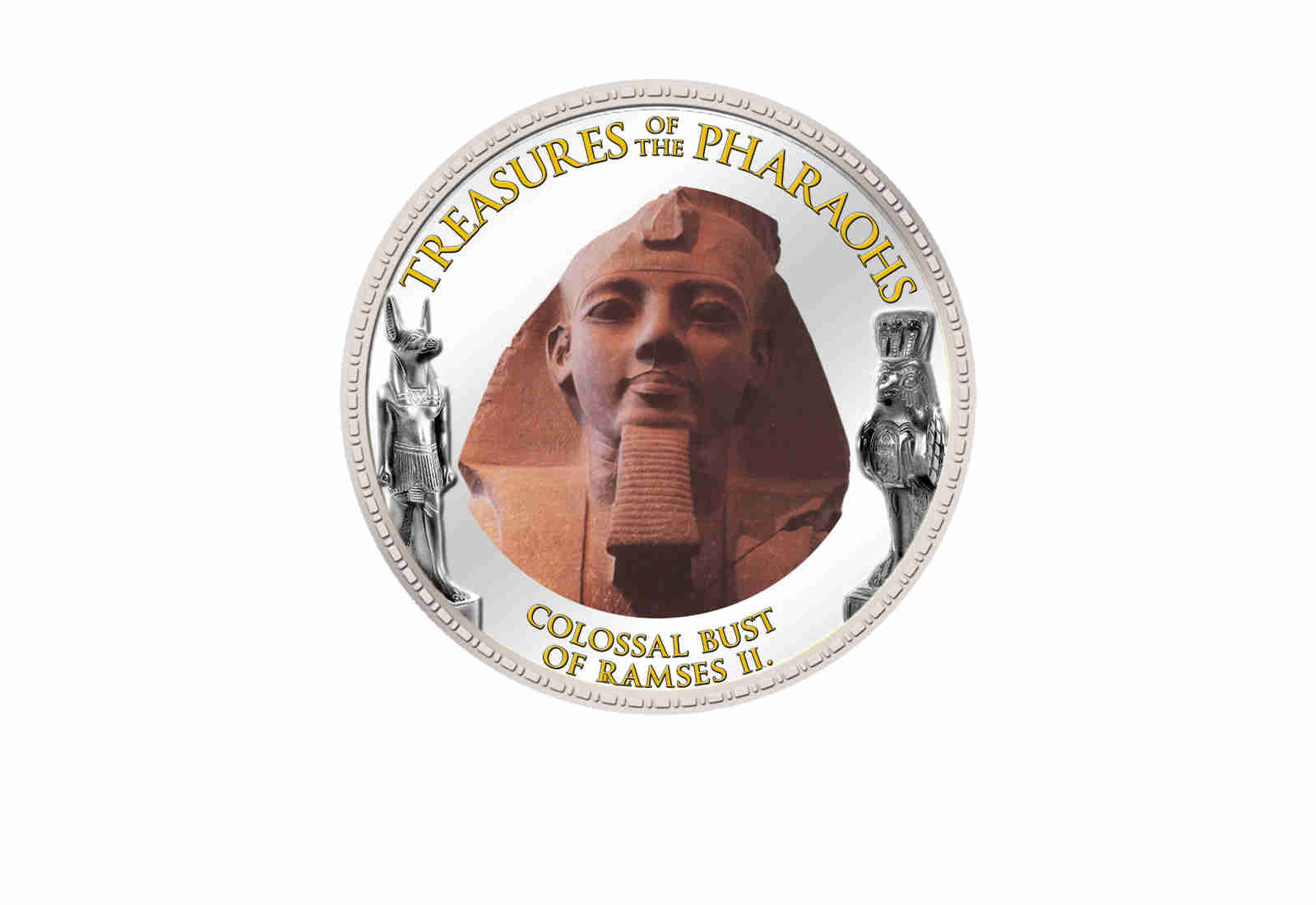 1 Pfund Ägypten Büste des Ramses II., 999,9 Goldauflage mit Farbmotiv