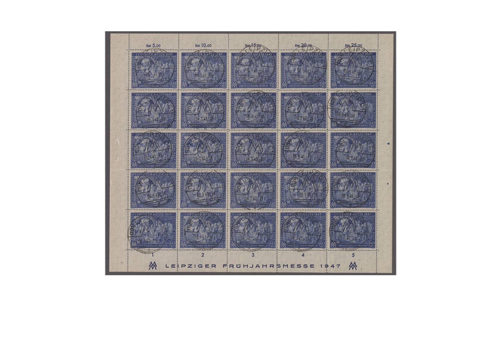 Briefmarke Kontrollrat MiNr.: 942 II gest. Leipziger Messe 1947
