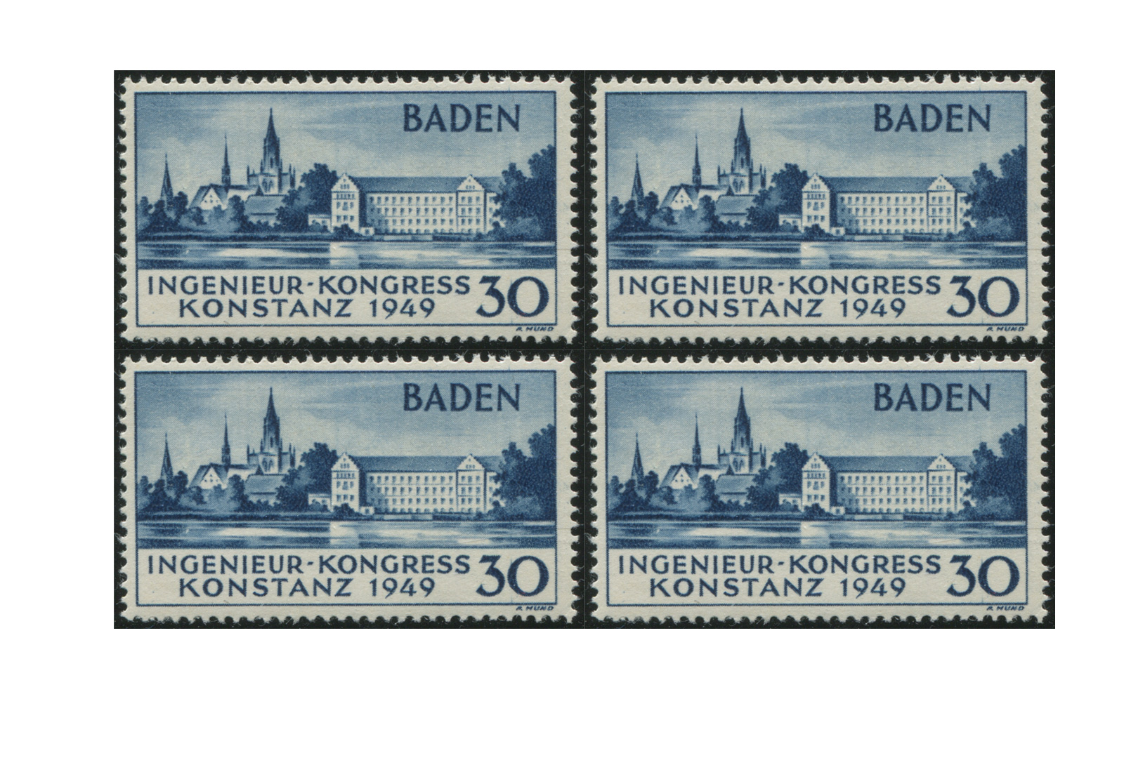 Frz. Zone / Baden Mi.Nr. 46 I ** VB mit Sammler-Service