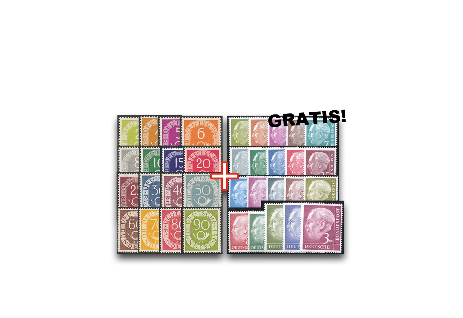 BRD Posthorn und Heuss postfrisch im SET