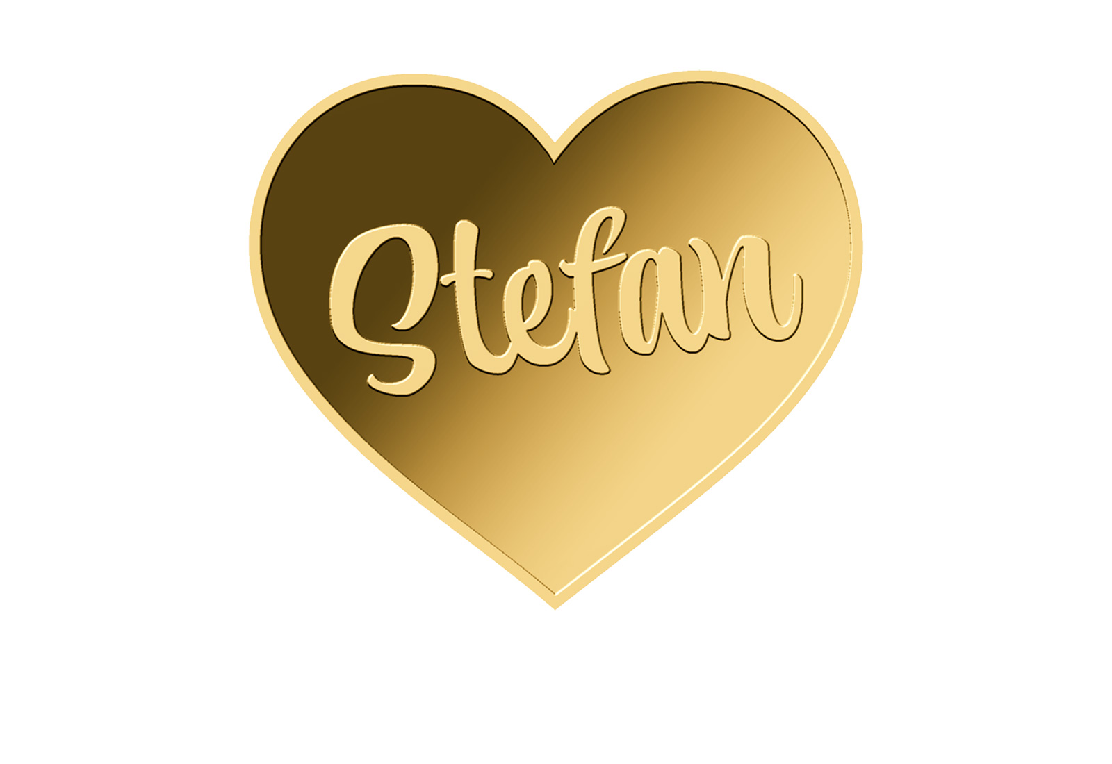 Goldmünze Motiv "Herz Stefan" 999/1000 Gold im Geschenketui