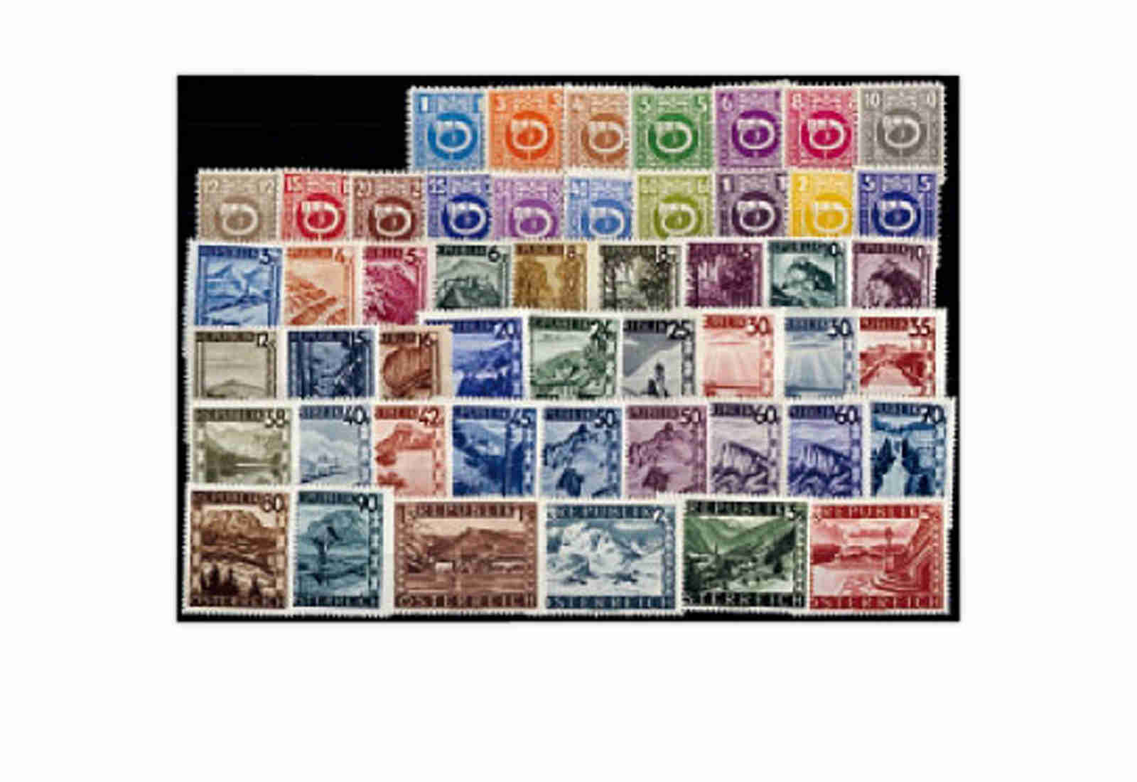 Briefmarken Österreich Jahrgang 1945 Michel-Nr. 721/770 postfrisch