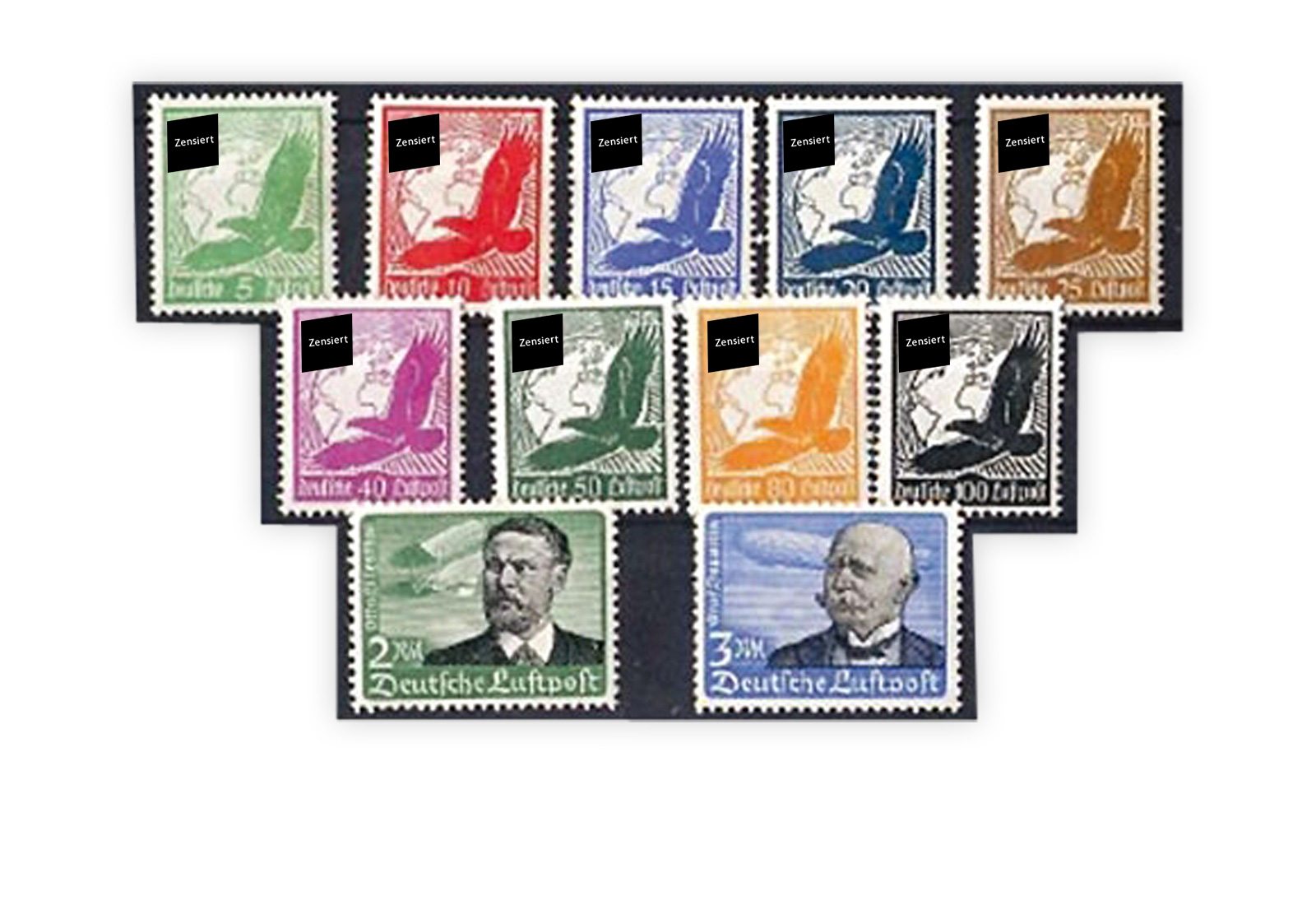Deutsches Reich Michel Nr.  529/539 mit Falz