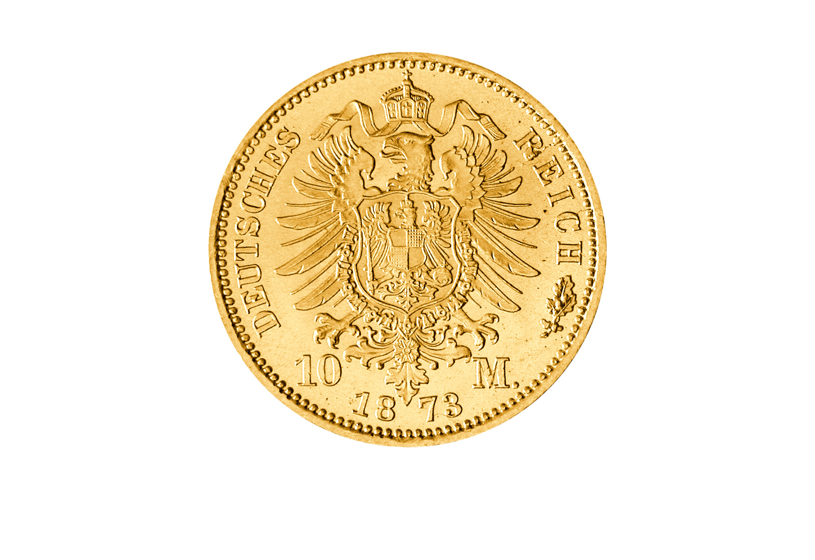 10 Mark 1872-1873 Kaiserreich Wilhelm I. Preußen Jaeger-Nr. 242