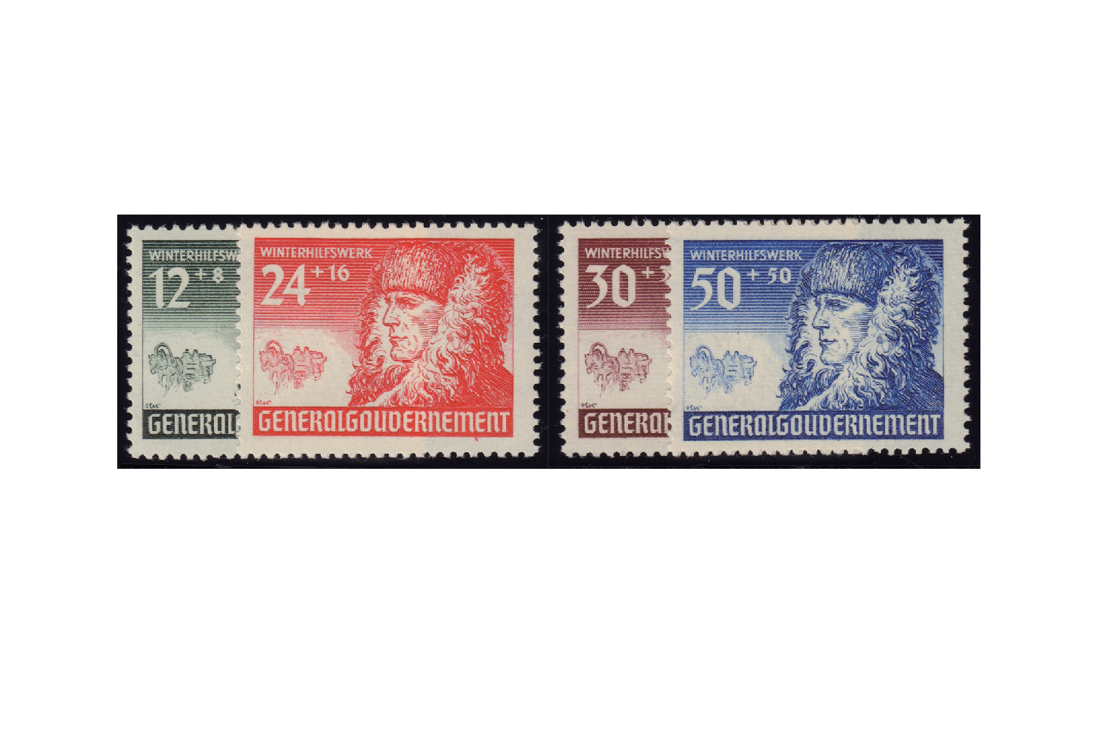 Generalgouvernement Freimarken: Winterhilfe 1940 Michel Nr. 59/62 postfrisch
