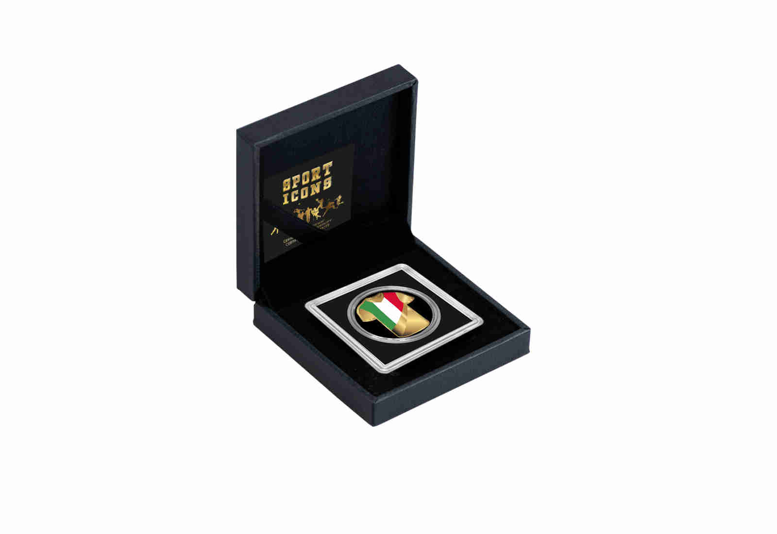Goldmünze Motiv "Trikot Italien" 999/1000 Gold im Geschenketui