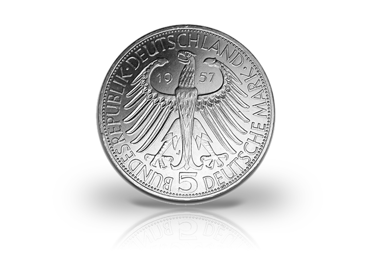 5 DM Silbermünze 1957 BRD Joseph Freiherr von Eichendorff PP Jaeger-Nr. 391