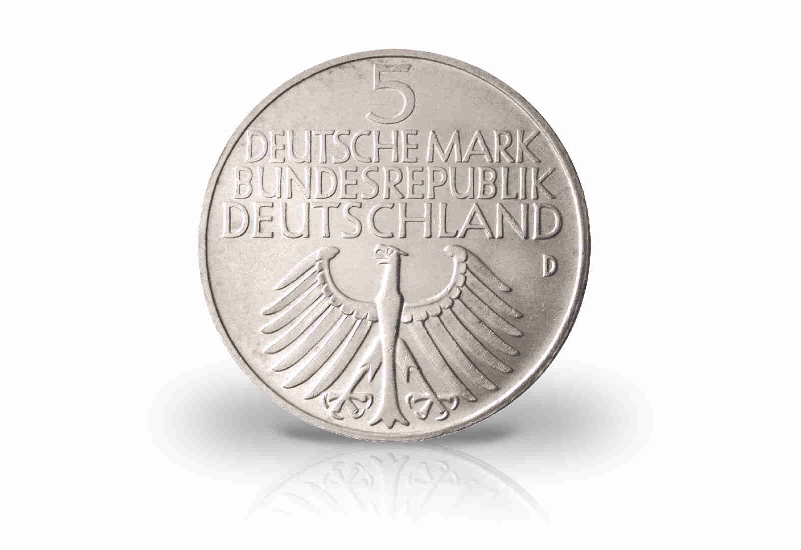 5-DM-Silbermünze 1952 BRD - Germanisches Museum - Jaeger-Nr. 388