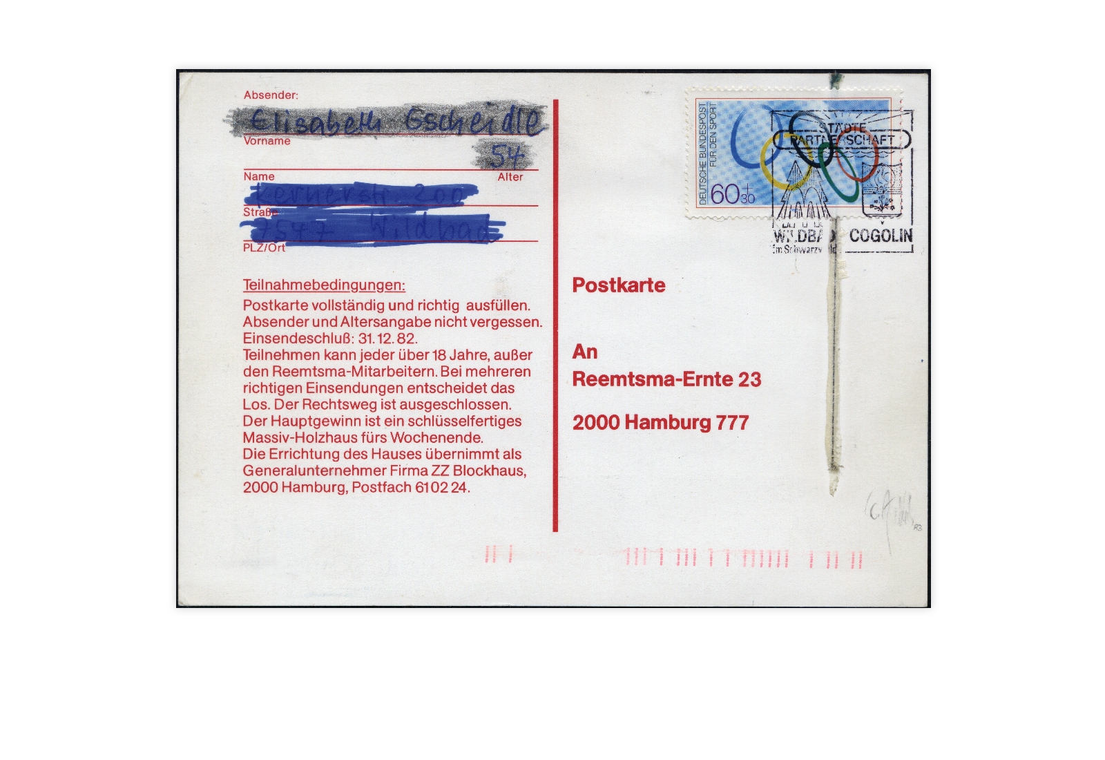 Faksimile BRD 1982 Gscheidle-Marke