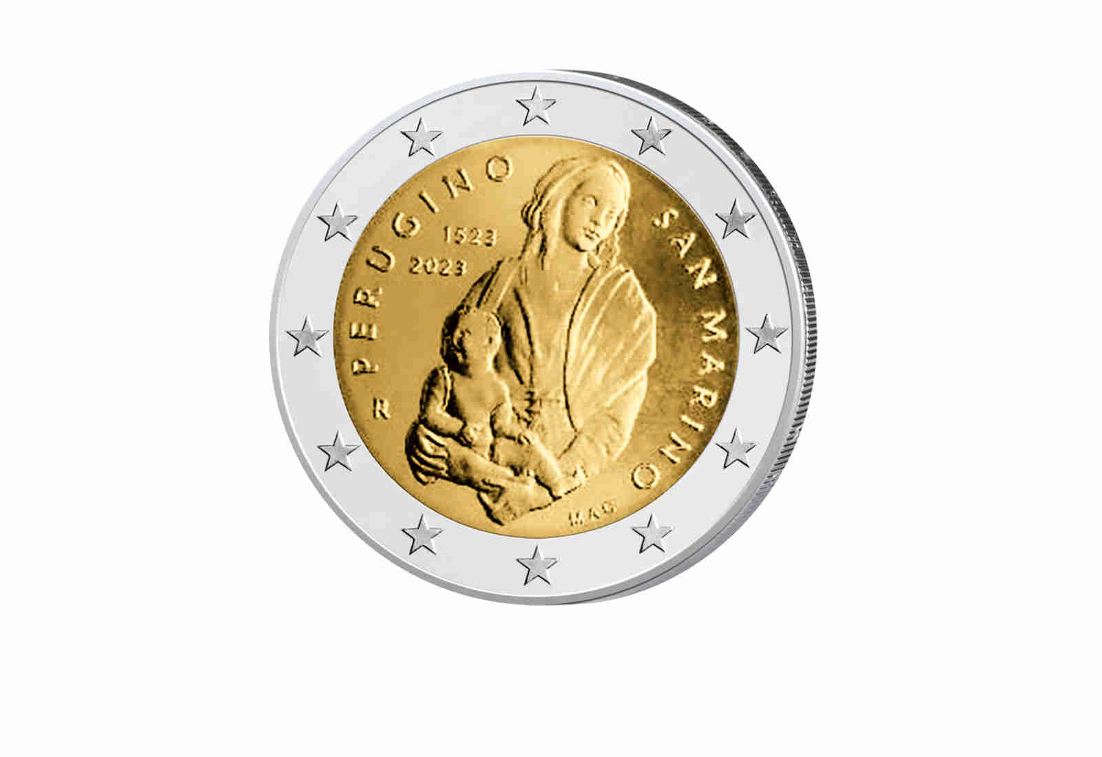 2 Euro 2023 San Marino 500. Todestag Perugino st