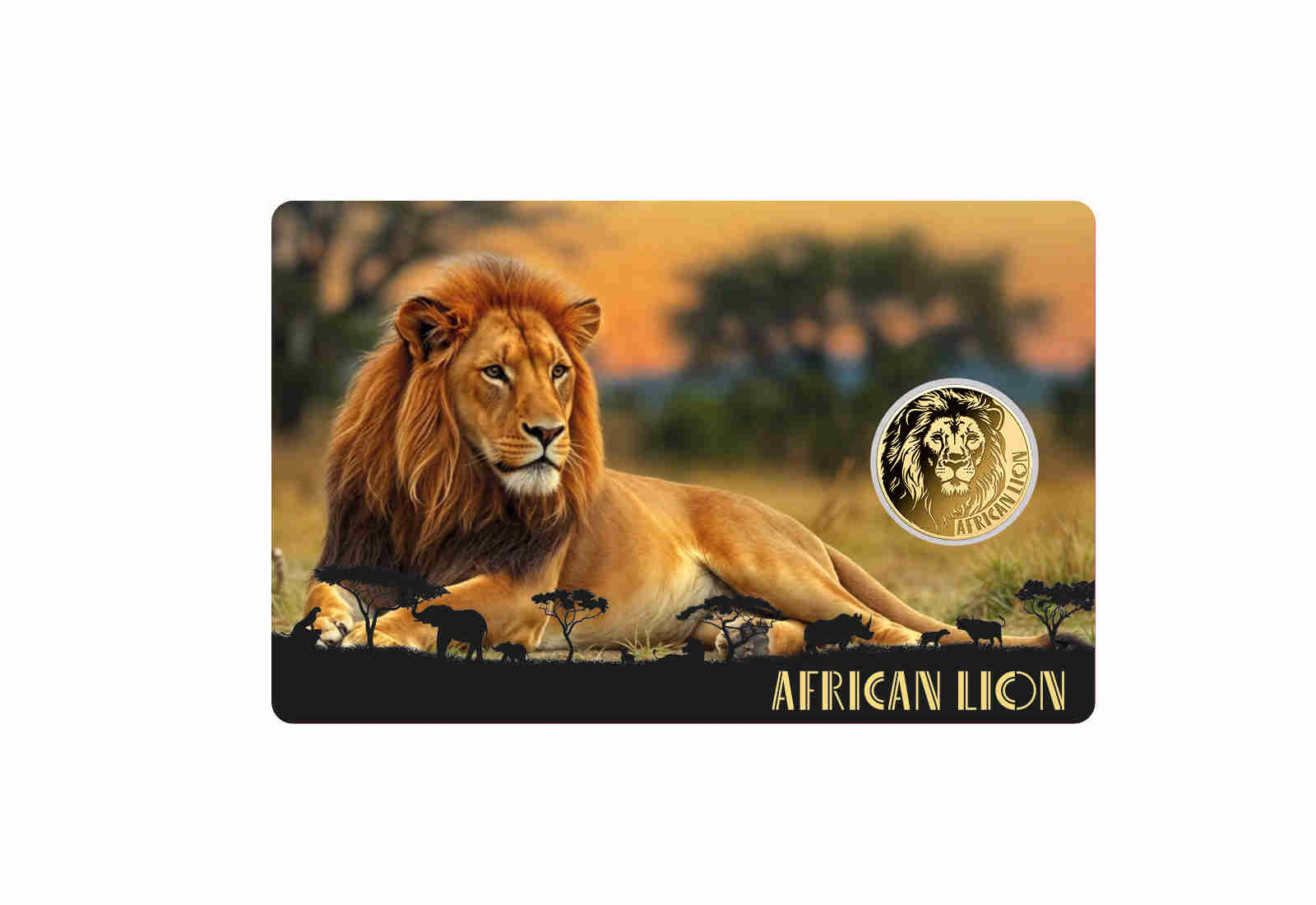 Goldcard Motiv Löwe mit 999/1000 Goldausgabe