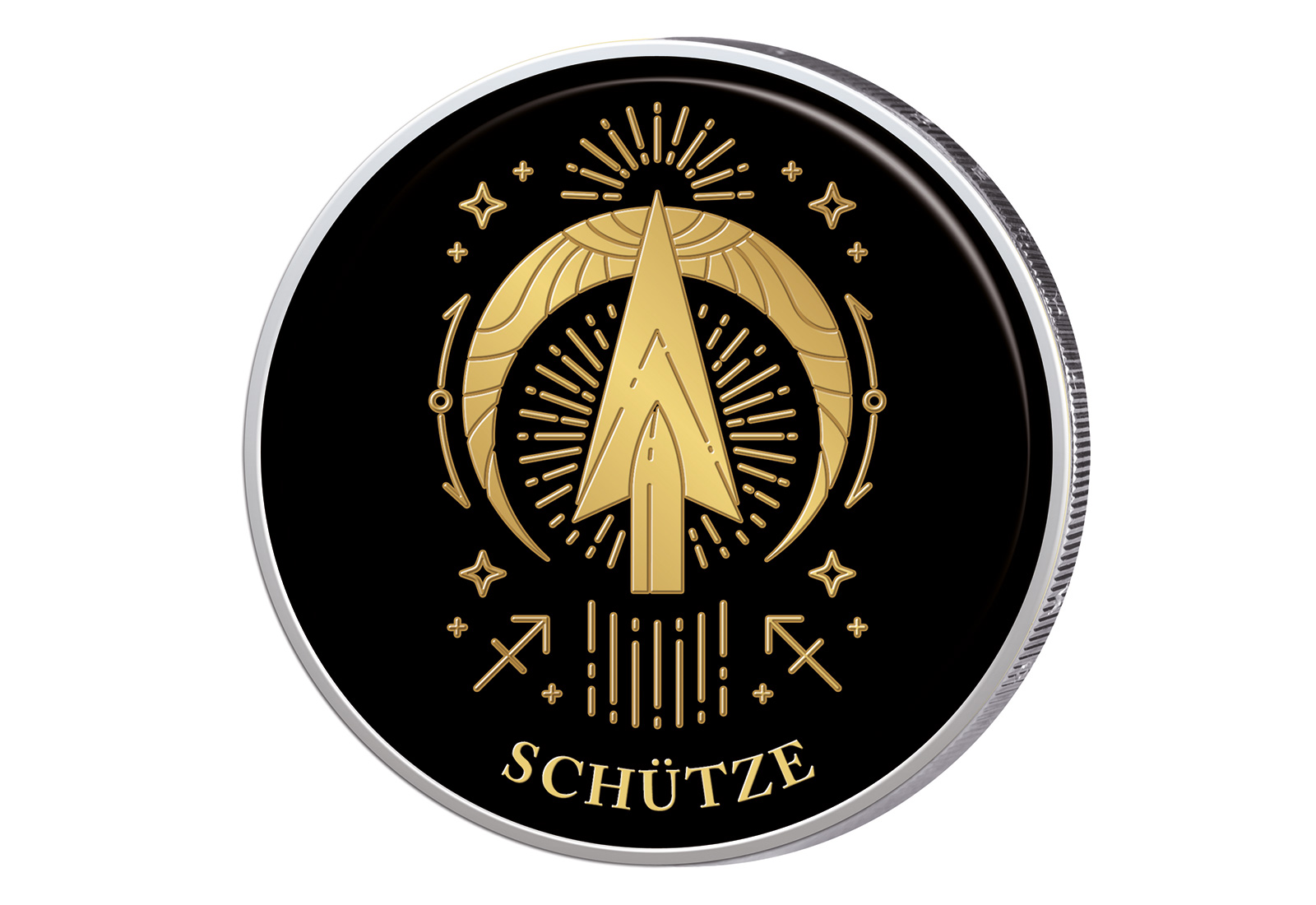 2 Euro mit Farbapplikation Sternzeichen Schütze