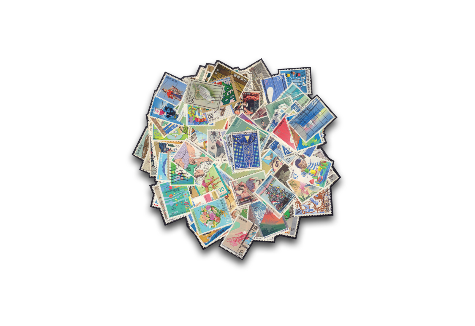 Briefmarken Japan 500 verschiedene Ausgaben gestempelt und postfrisch