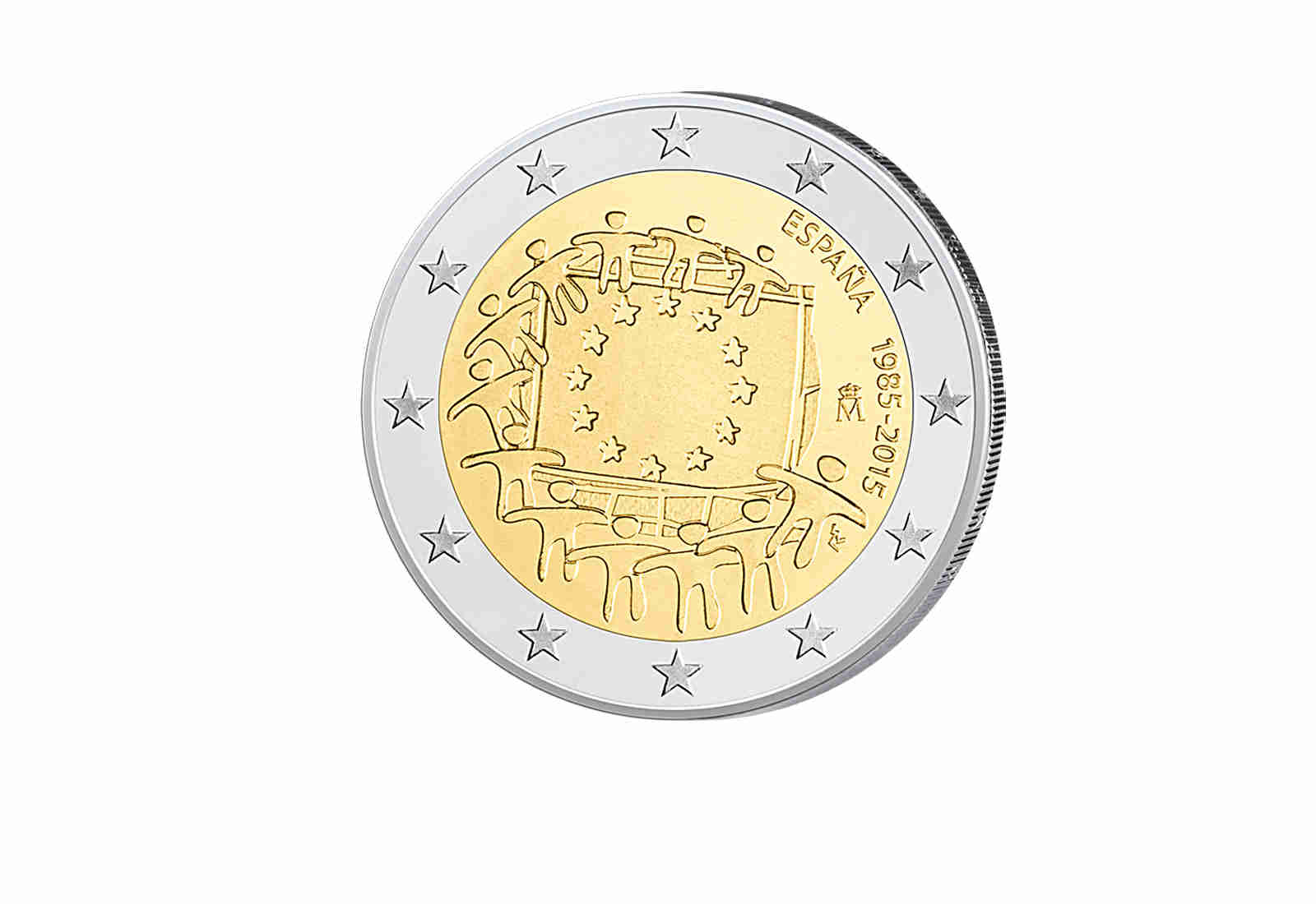 2 Euro 2015 Spanien 30 Jahre Europaflagge
