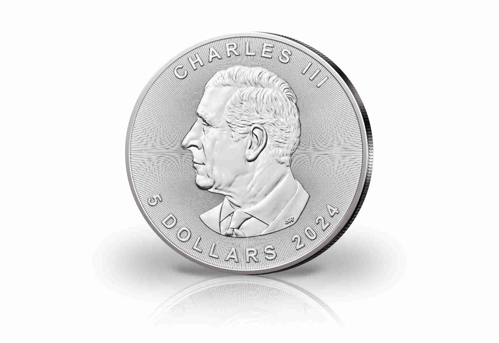 Maple Leaf 1 oz Silber Jahrgang unserer Wahl Kanada mit Farbapplikation Schneehase