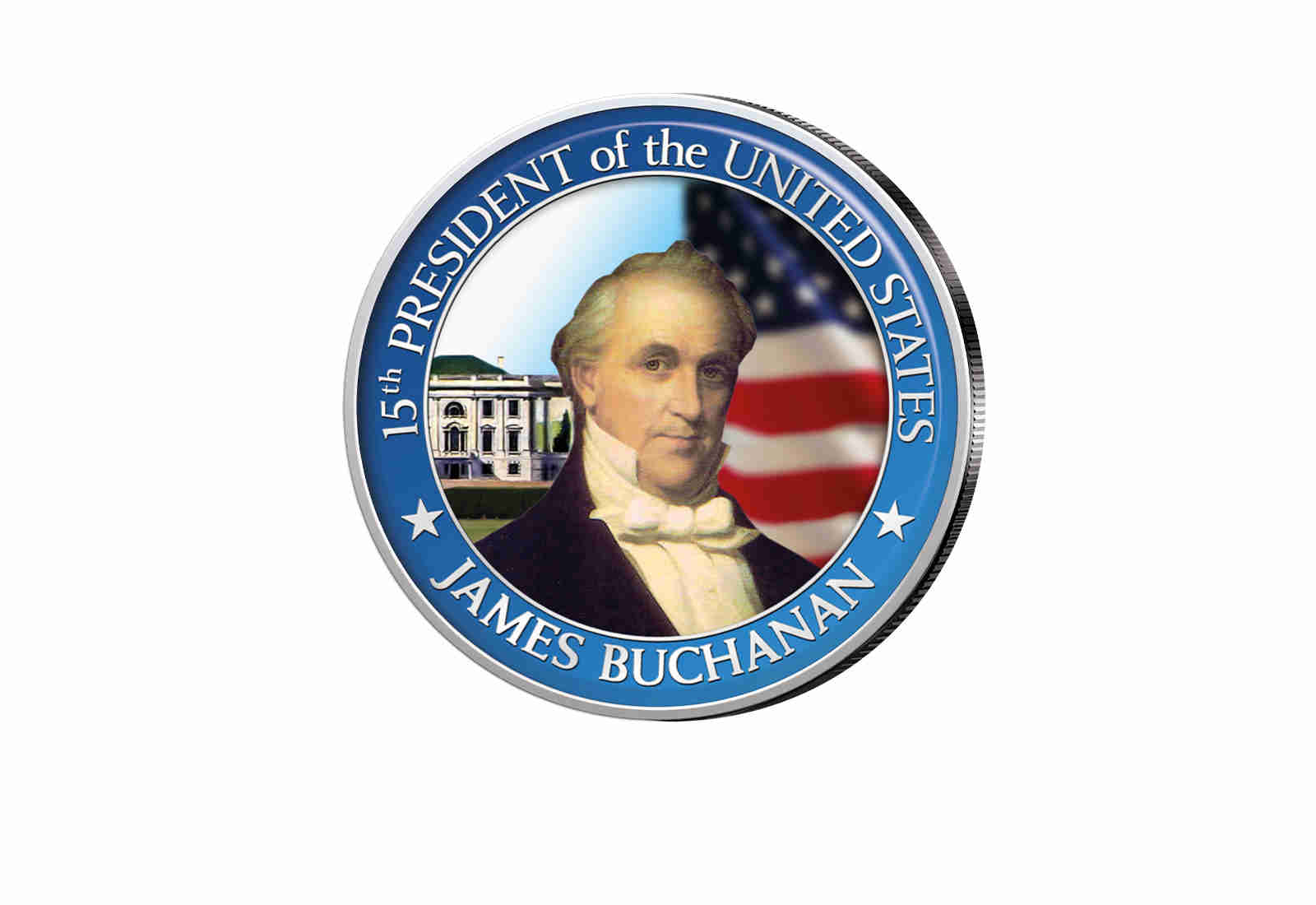 ½ Kennedy-Dollar USA mit Farbapplikation James Buchanan Serie: Presidents of the US
