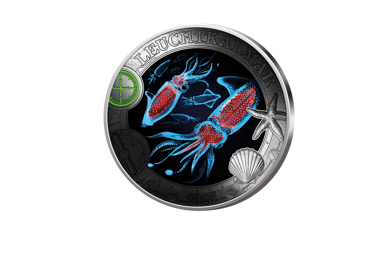 3 Euro 2025 Österreich Leuchtkalmar Buntmetall bfr.