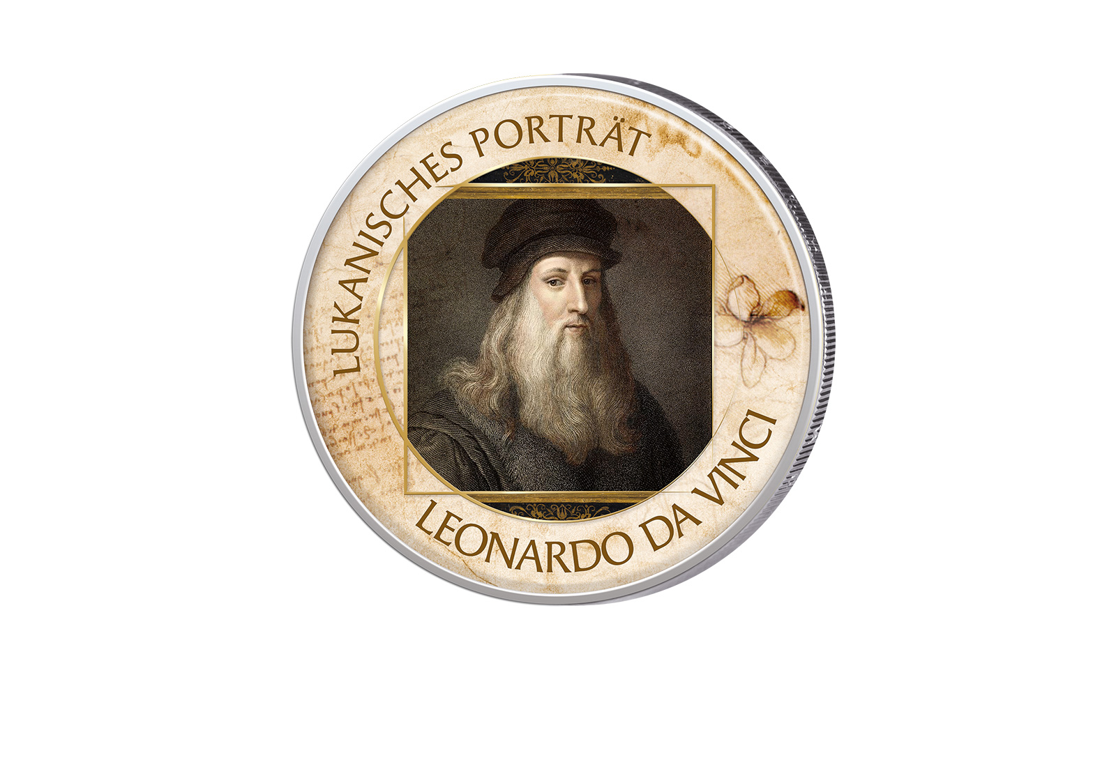 2 Euro mit Farbapplikation Lukanisches Porträt Serie Kunst I