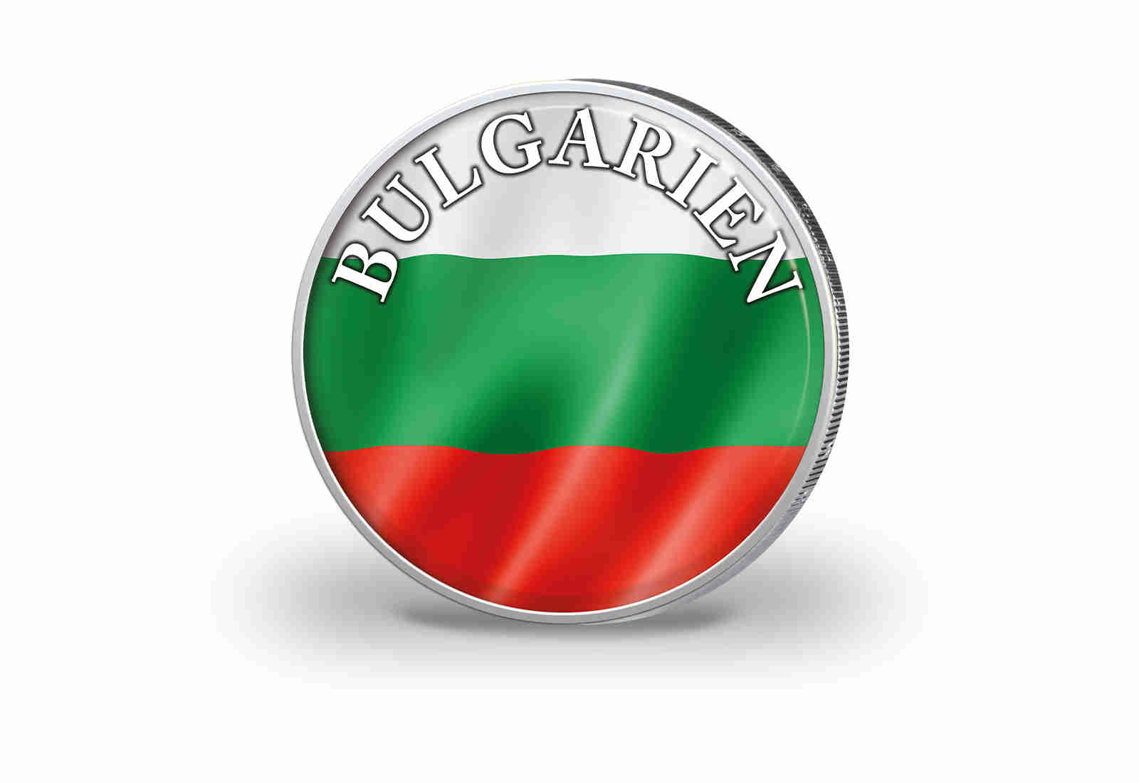 2 Euro vergoldet Bulgarien Flagge mit Farbapplikation