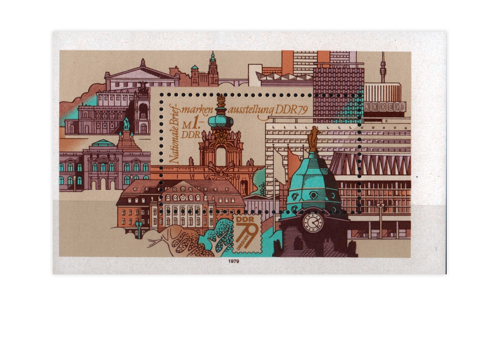 DDR Block 55 Bauwerke Dresden 1979 postfrisch