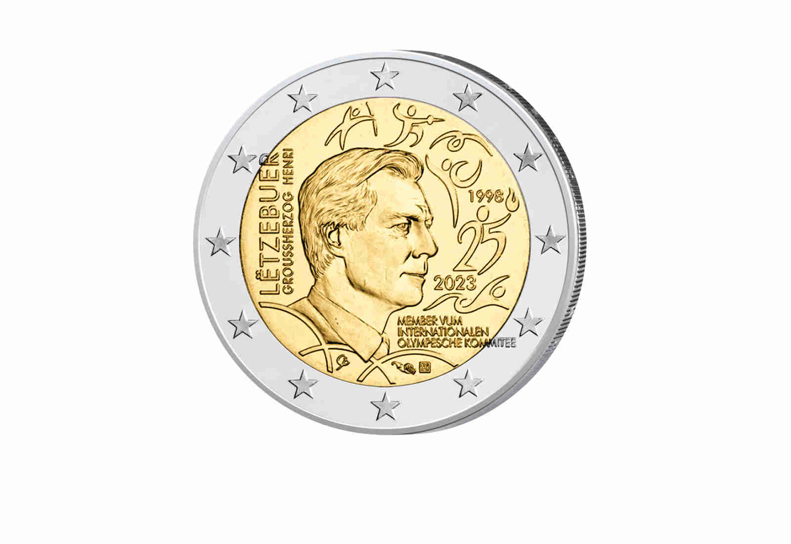 2 Euro 2023 Luxemburg 25 J. Mitgliedschaft von Ghzg. Henri als Mitglied des IOC