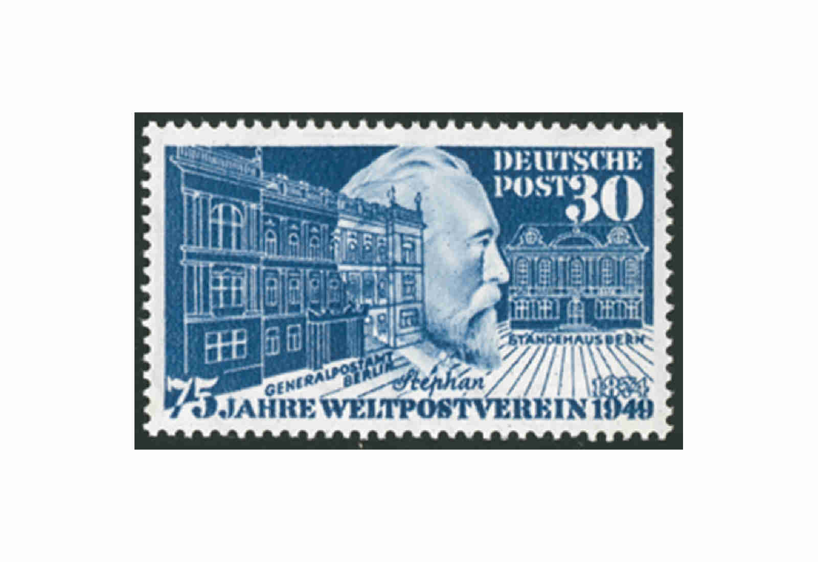 Briefmarken BRD 75 Jahre Weltpostverein 1949 Michel-Nr. 116 postfrisch