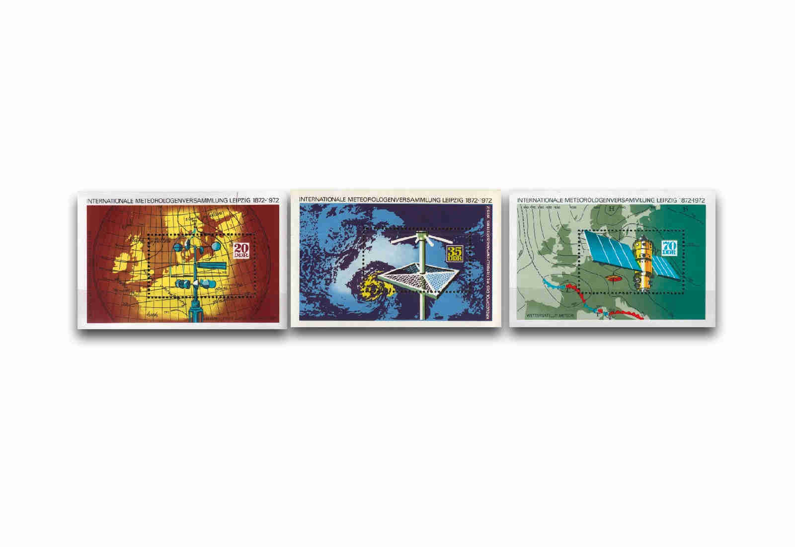 DDR Block 34-36 gestempelt Meteorologen Versammlungen