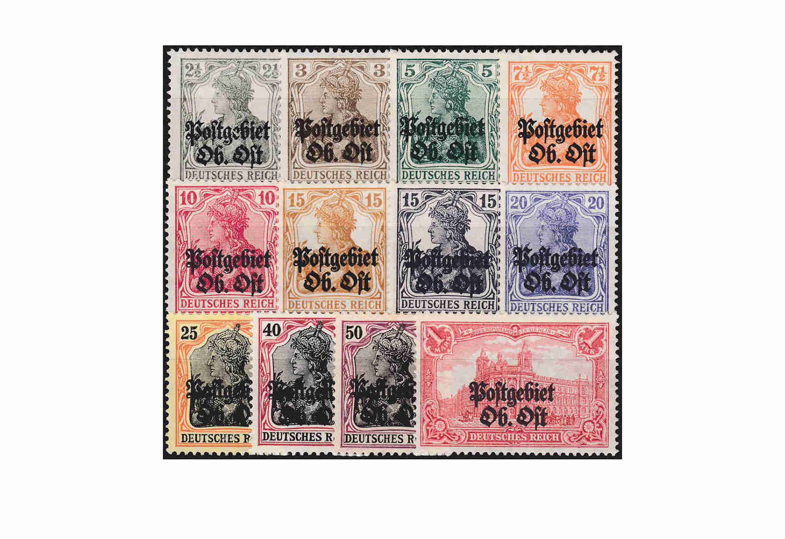 Briefmarken Oberbefehlh.Ost Dt.Besetzung-1.Weltkrieg MiNr.1/12 **