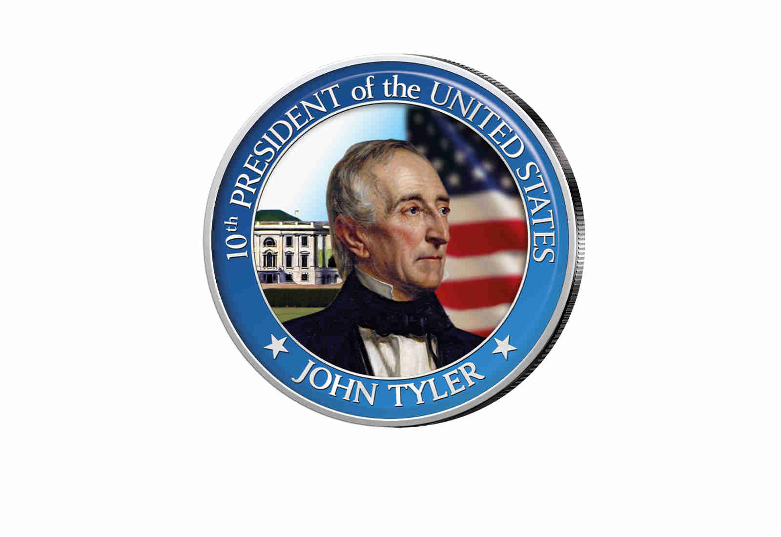 ½ Kennedy-Dollar USA mit Farbapplikation John Tyler Serie: Presidents of the US