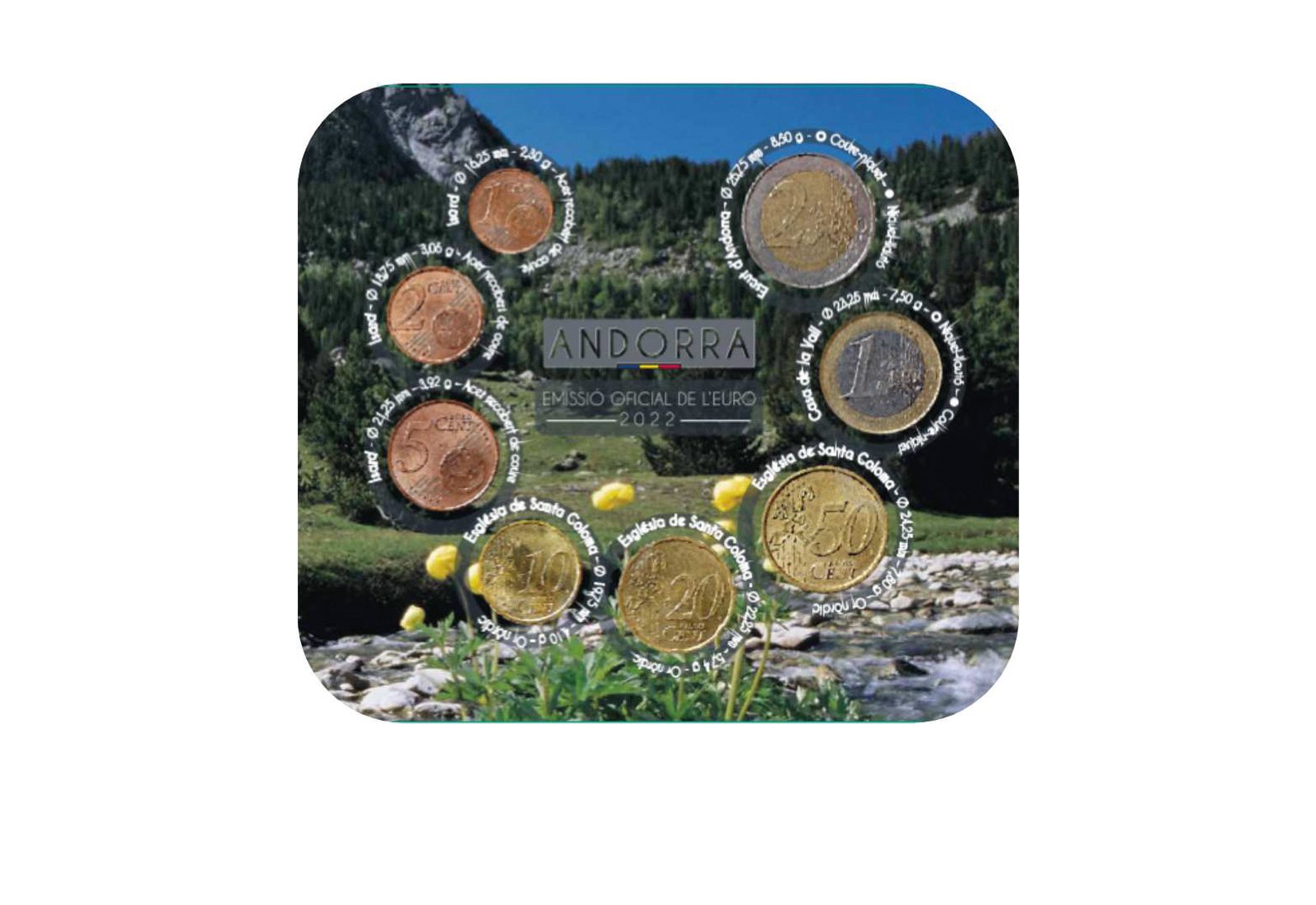 Kursmünzensatz Andorra 2022 st inklusive Blister